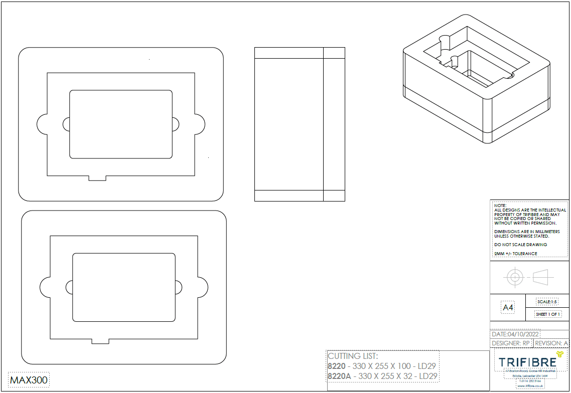 Obsidian Netron EN4 OLED Display Gateway Inserção de Espuma para caber na MAX300 (Somente Inserção)