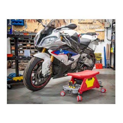 Challenger Banco Mecânico de Garagem com 4 Rodas – com Gaveta e 2 Bandejas Laterais para Ferramentas – Roda de 65 mm